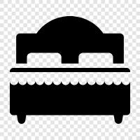 Bedroom, Mattress, Bed Frame, Bed sheets icon svg