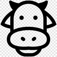 beef, milk, bovine, farm icon svg