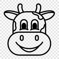 Beef, Milk, Cows, Dairy icon svg