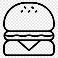 beef, hamburger, french fry, onion icon svg