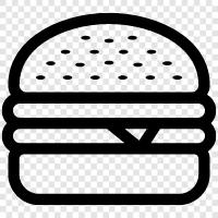 beef, hamburger, fast food, American icon svg