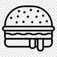 beef, fries, burger joint, burger place icon svg