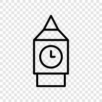 bell, clock, tower, London icon svg