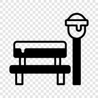 benches, wooden, carved, design icon svg