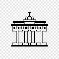 Berlin, Almanya, landmark, turist cazibe ikon svg