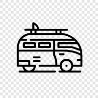 bicycles, vans, buses, trucks icon svg