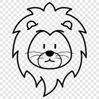 big cat, African lion, king of the jungle, ferocious icon svg