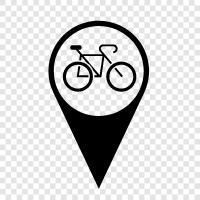 biking, bicycling, cycling routes, cycling trails icon svg