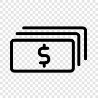 bills, coins, savings, checking icon svg