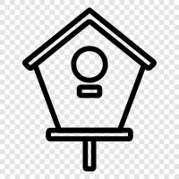 birdhouses, wooden birdhouses, wrought iron birdhouses, Birdhouse icon svg