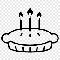 birthday cake, pie, cake, Birthday pie icon svg