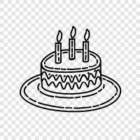 doğum günü pastası, yıldönümü pastası, özel durum pastası, mumlu pasta ikon svg