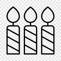 Geburtstagskuchen, Kerze, duftend, Geburtstagsgeschenk symbol