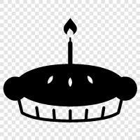 birthday cake, pie, cake, Birthday pie icon svg