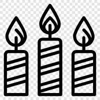 birthday candles, scented candles, votives, holiday candles icon svg