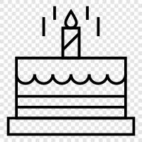 Geburtstag, Geburtstagstorte, Kuchendekoration, Geburtstagsparty symbol