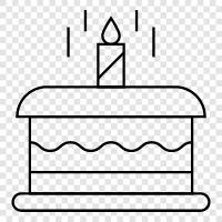 Geburtstag, Geburtstagskuchen, Geburtstagsparty, Kuchendekoration symbol