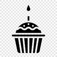 День рождения, торт на день рождения, день рождения торта, день рождения кексов Значок svg