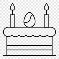 Geburtstag, Feier, Dessert, Gebäck symbol