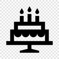 Geburtstag, Kuchen, Zucker, Vanille symbol