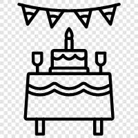 birthday party, birthday cake, cake, birthday present icon svg