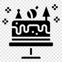 doğum günü pastası, kek dekorasyonu, kek tarifleri, kek malzemeleri ikon svg