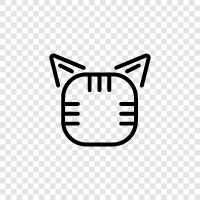 black and white, domesticated, house cat, white cat icon svg