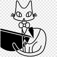 black and white cat, Tuxedo Cat icon svg