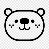 black bear, brown bear, grizzly bear, polar bear icon svg