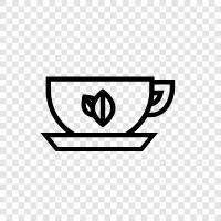 schwarz, grün, Kräuter, Koffein symbol