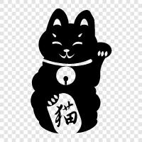 black cat, black cat pictures, black cat pictures download, beckoning cat icon svg