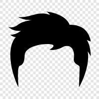 schwarzes Haar, braunes Haar, weißes Haar, Haarverlängerungen symbol