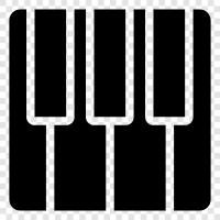 black keys, white keys, octaves, chords icon svg