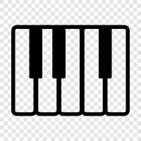 black keys, white keys, key board, piano keys map icon svg