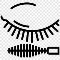 Schwarze Mascara, braune Mascara, klare Mascara, Mascara anwenden symbol