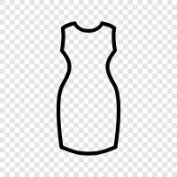 black sheath dress, silver sheath dress, red sheath dress, sheath dress icon svg