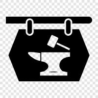 blacksmith, forge, hammer, anvil icon svg