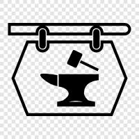 blacksmith, forge, anvil, hammer icon svg