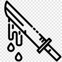 blood on a knife, bloody knife, blood on a blade, knife blood icon svg