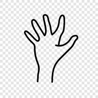 blutige Hand, Hand des Todes, abgetrennte Hand, Zombiehand symbol