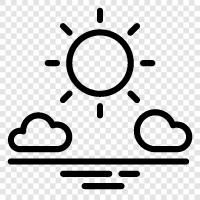 blue sky, white sky, clouds, sun icon svg