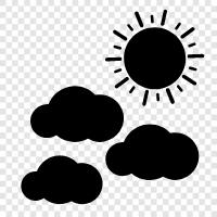 blue, white, clouds, sun icon svg