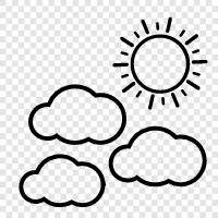 blue, white, clouds, sun icon svg