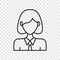 bob cut woman, bob hair woman, bob haircut woman icon svg