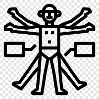 body, bones, muscles, glands icon svg