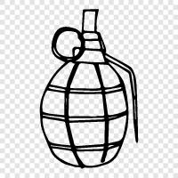 bomb, explosive, hand grenade, military icon svg