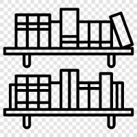 book shelves, books, bookcase, library icon svg