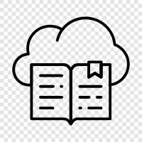 book storage, library server, ereader, ebook icon svg