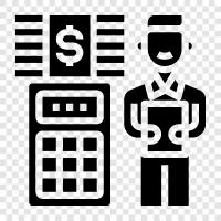 bookkeeper, business, finance, payroll icon svg