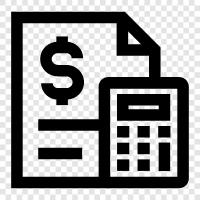 bookkeeping, balance sheet, cash flow, deductions icon svg